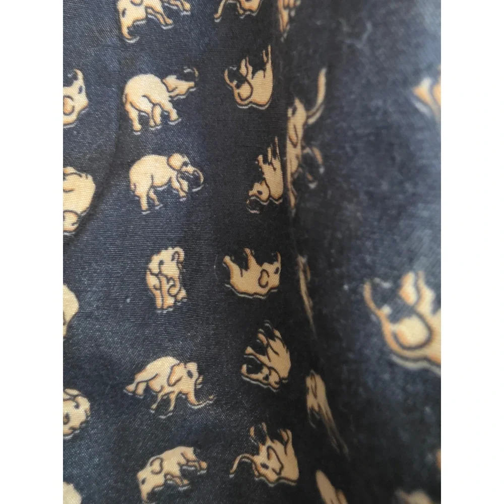 Thai Silk by Apple Mens Elephant Print Boxer Shorts Black Gold Size M Loungewear